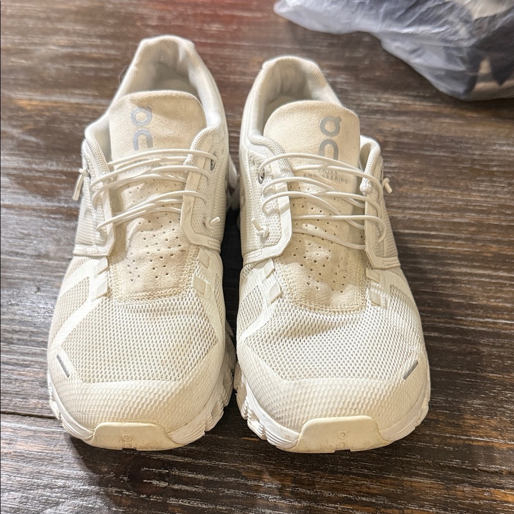 On Cloud Running Cream Athletic Shoes